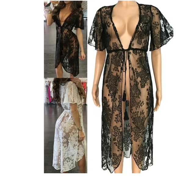 Women Lace Sheer Knit Babydoll Sleepwear